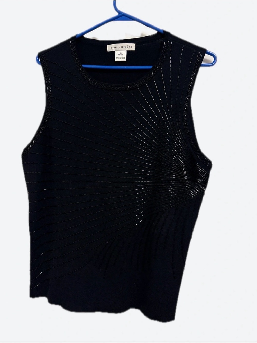Bianca Nygård Black Beaded Sleeveless Top